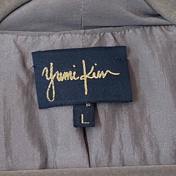 Yumi Kim Claudia Silk Kimono Draped Jacket 8 large grey F1960 - Picture 3 of 10